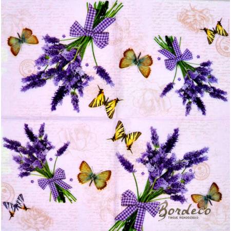 Serwetka decoupage firmy PPD lawendowy bukiet 33x33cm